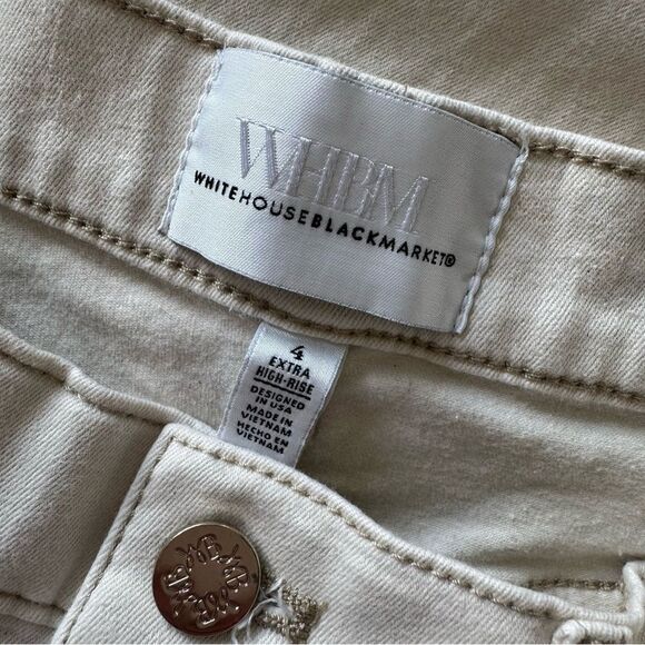 WHBM Extra High Rise Barrel Jeans in Natural Cream Size 4 - Picture 11 of 13